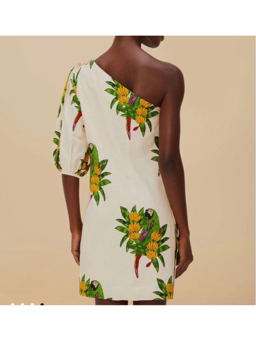 FARM Rio Maracana Bird Pearl One Shoulder Dress NWOT - Picture 2 of 16